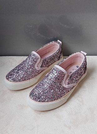 Блискучі дитячі туфлі,сліпони matalan