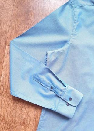 Рубашка синяя ультрамарин next slim fit размер l, m коттон5 фото