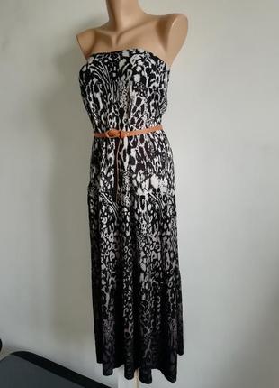 👑трендовый сарафан открытые плечи с леопардовым принтом 👑 ярусное платье  с градиентом2 фото