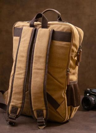 Рюкзак дорожный текстильный песочный3 фото