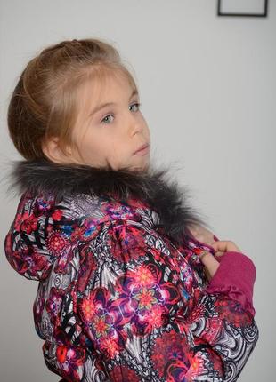 Яркая детская куртка для девочки pezzo d'oro италия s06 k64005 красный ӏ верхняя одежда для девочек 134.топ!6 фото