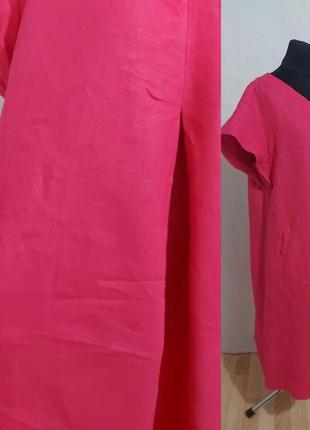 Льняное платье  цвета фуксии 100%- лен riani5 фото