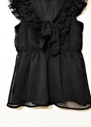 H&m бренд красивая нарядня чёрная кофточка лёгкая на подкладке без рукавов женская5 фото