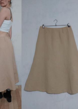 Юбка миди из смесового льна marella, max Notre
