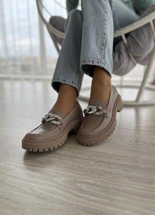 Жіночі туфлі з ланцюгом дербі на тракторній підошві, розміри від 36 до 414 фото