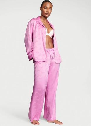 Розовая сатиновая пижама victoria’s secret