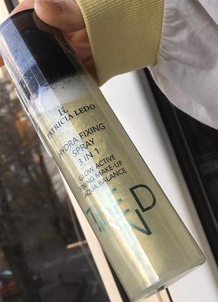 Спрей для лица фиксации макияжа фиксатор с шиммером patricia ledo hydra fixing spray 3 in 1