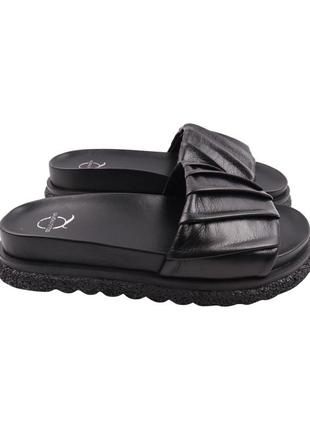 Шлепанцы женские aquamarin черные натуральная кожа, 40