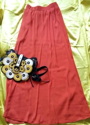 Шикарная терракотовая юбка - макси от stradivatius, размер s3 фото