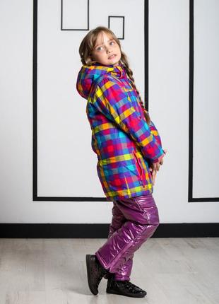 Яркая лыжная детская куртка для девочки brugi италия yk4m красный ӏ верхняя одежда для девочек 110.топ!
