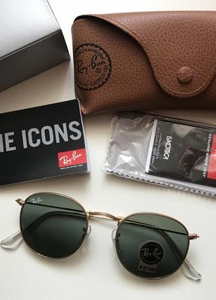 Супер стильные ray ban round rb3447 0015 фото