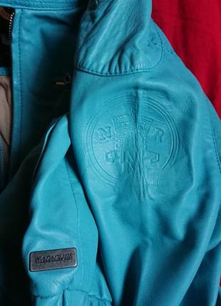 Брендовая фирменная женская кожаная куртка napapijri,оригинал,новая с бирками,размер m-l.5 фото