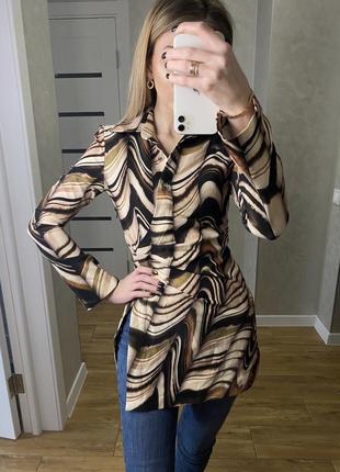 Удлиненная рубашка блуза zara