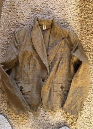 Пиджак, жакет лен италия оригинал в стиле d&g размер l, m дизайнерская модель2 фото