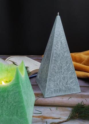 Свічка піраміда. свічка з пальмового воску. натуральні свічки. стильні інтер'єрні свічки.4 фото