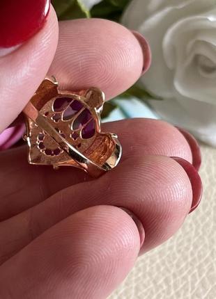 Готическое кольцо с витражами летучая мышь и розовым кристаллом6 фото