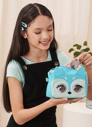 Сумочка purse pets blue foxy голубая интерактивная сумочка5 фото