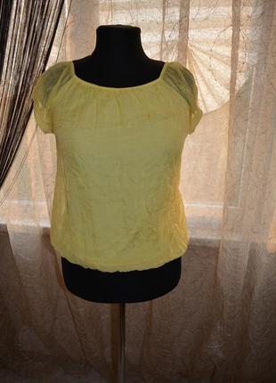 Шелковая блуза с коротким рукавом
