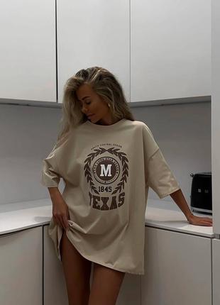 Футболка в стилі oversize💥матеріал: бавовна 
колір: бежевий,чорний