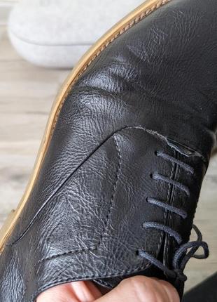 Мужские классические черные кожаные туфли topman 43-44 р 28,5 см7 фото