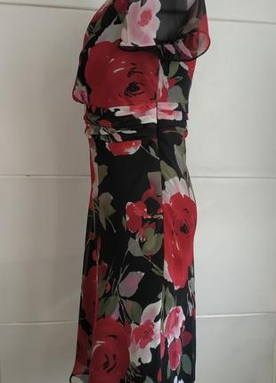 Стильне плаття міді amanda marshal з принтом великих квітів2 фото
