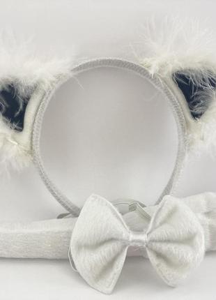 Набір аксесуарів для костюма білого кота3 фото