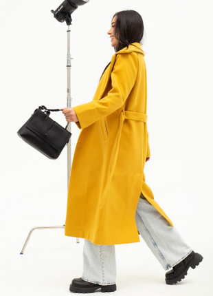 Кашемировое пальто миди классического кроя деми 2 цвета5 фото