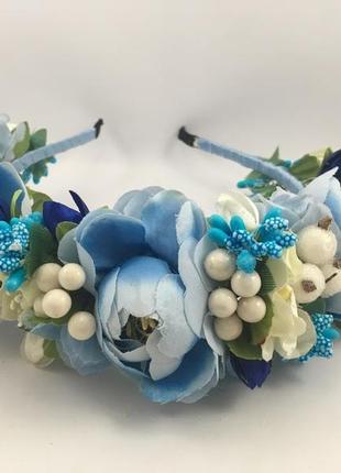 Веночек на голову с голубыми цветочками