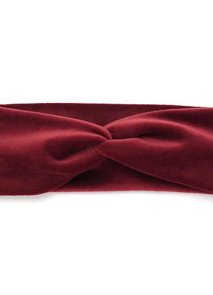Пов'язка на голову чалма велюрова бордова