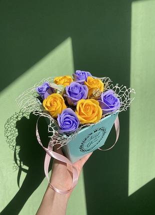Букет з мильних троянд, квіти з мила, подарунок, цветы из мыла, цветы из мыла, мыльные розы, оригинальный подарок2 фото