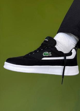 Кеди lacoste joggeur black/white3 фото