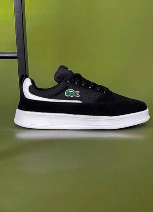 Кеди lacoste joggeur black/white6 фото