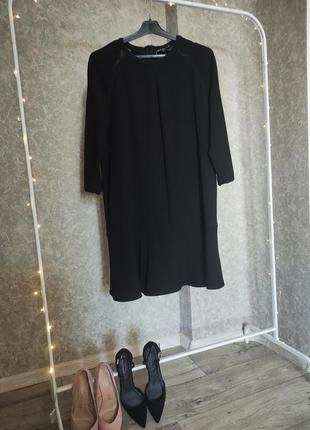 Платье прямого кроя, размер l, черное платье