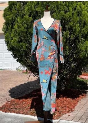 🔥zara🔥редкая вещь🔥 накидка кимоно на запах, длинное платье - кардиган3 фото