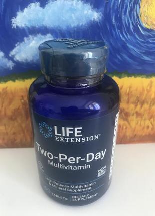 Life extension, two-per-day, мультивитамины для приема 2 раза в день, 60 капсул