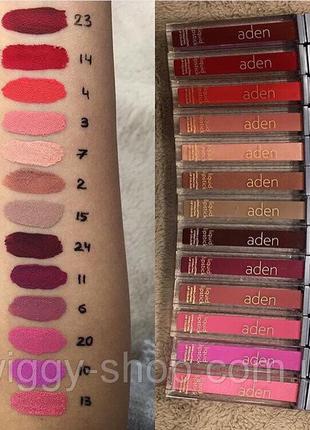 Жидкая матовая помада для губ aden cosmetics liquid lipstick 09 клубника2 фото