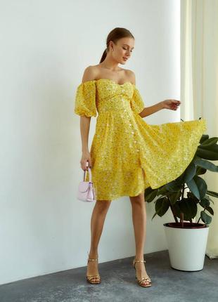 Ніжна шифонова сукня в квіти5 фото