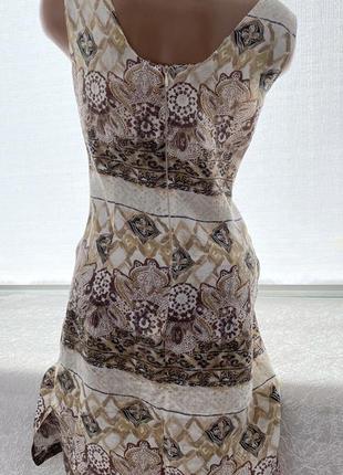 Льняное котоновое платье силуэтное футляр р.36/482 фото