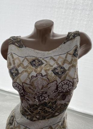 Льняное котоновое платье силуэтное футляр р.36/483 фото