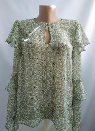 Легка блузка/блуза з воланами на рукавах h&m1 фото