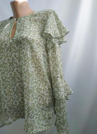 Легкая блузка/блуза с воланами на рукавах h&m2 фото