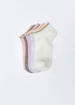 7-8/9-10 рков новые фирменные короткие носки набор комплект 5 пар сиреневые lc waikiki вайкики носки