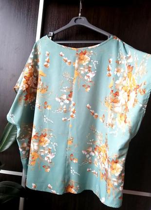 Шикарная, новая оригинальная блуза блузка цветы. лёгкая. батал. shein9 фото
