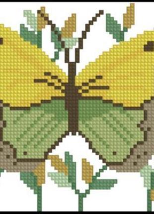 Набор для вышивки крестиком. размер: 13*10 см желтая бабочка