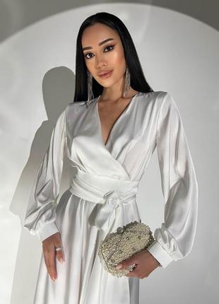 Весильное платье белое длинное, белое вечернее платье, платье на роспись, нарядное...