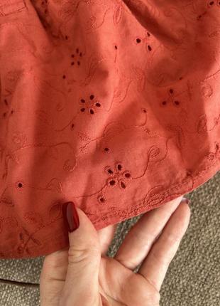 Красное терракотовое платье на 3-6 месяца 68 см3 фото