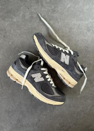 Чоловічі сірі замшеві кросівки в сітку new balance 2002r 🆕 нью баланс