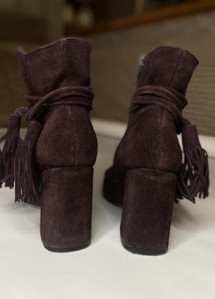 Ботинки замшевые темный фиолет удобные3 фото