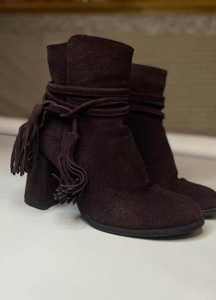 Ботинки замшевые темный фиолет удобные4 фото