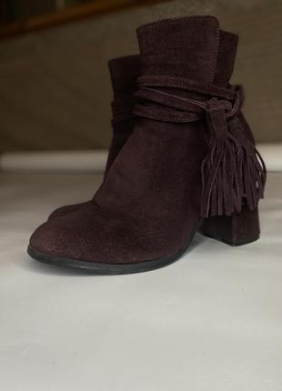Ботинки замшевые темный фиолет удобные2 фото